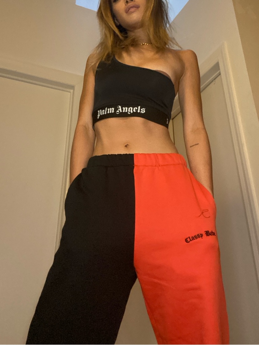 Palm Angels Black Garment with Logo Detail
